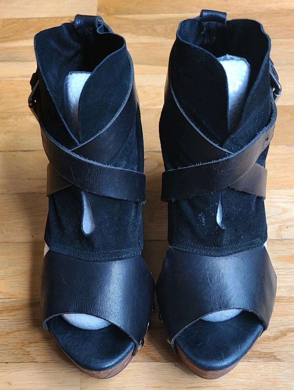 Free People Rendering Crochet Clog Black US 6 EU 37 Boho Platform Shoes Indie